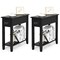 Set Of 2 Nightstand 2 Tier End Bedside Sofa Side Table W/Drawer Andshelf Black